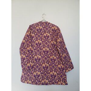 Passage Women's Size M Jacket Quilted Purple Reversible Long Sleeve Damask New